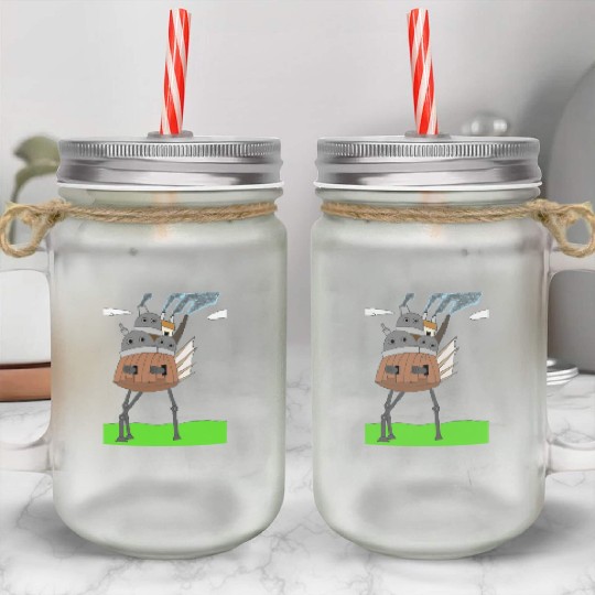 Steampunk Mechanical Moving Castle Mason Jar Cups