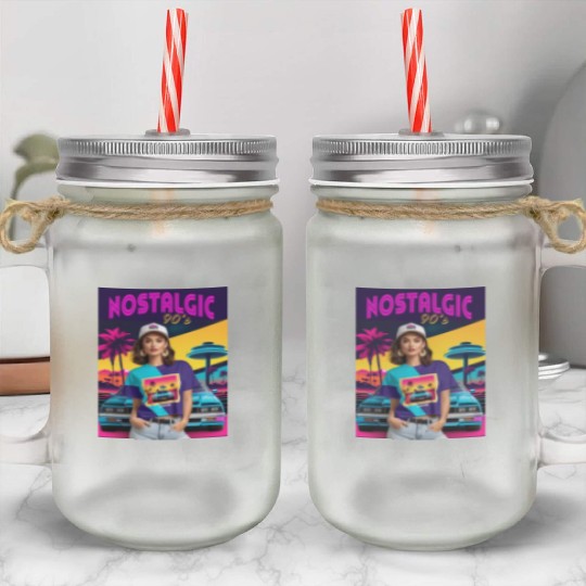 NOSTALGIC 90S THROWBACK Mason Jar Cups