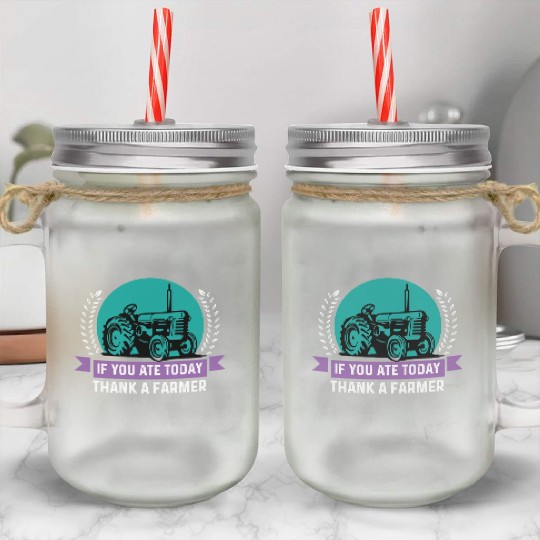 Thank a Farmer Thankful Person Gift Mason Jar Cups