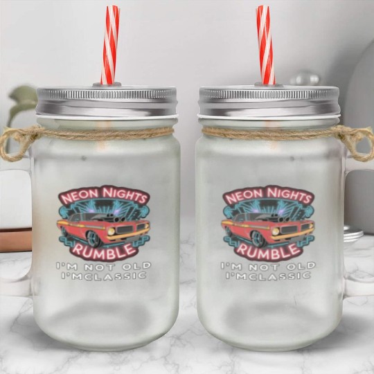 Statement of Classic Confidence Apparel- Hot Rod Mason Jar Cups