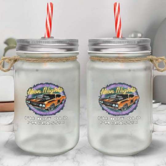Timeless Neon Statement Mason Jar Cups - Hot Rod