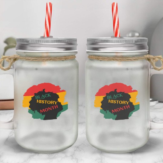 Black history month. African American woman Mason Jar Cups