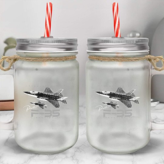 Lockheed Martin F-35 Lightning II Mason Jar Cups