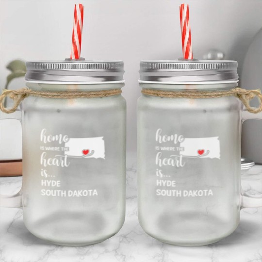 Hyde County South Dakota Is Where My Heart Is Gift Mason Jar Cups