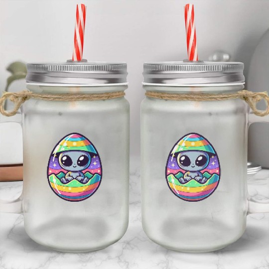 Alien Easter Egg Hatching: Colorful Surprise Mason Jar Cups