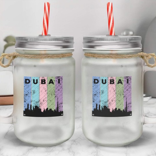 Dubai Love City Mason Jar Cups