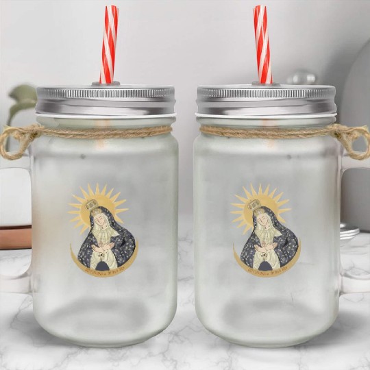 Mary of the Gate of Dawn Catholic Mason Jar Cups