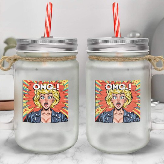 OMG Funny comics Mason Jar Cups
