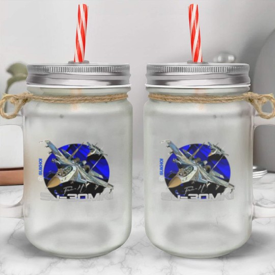 Sukhoi SU-30 MKI Russian Fighterjet Mason Jar Cups