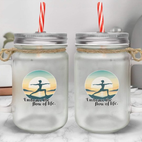 Sunrise Yoga Pose Mason Jar Cups