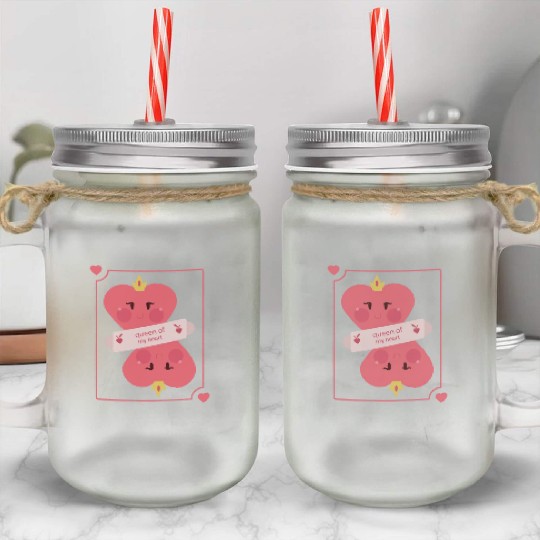 king and queen of my heart Mason Jar Cups