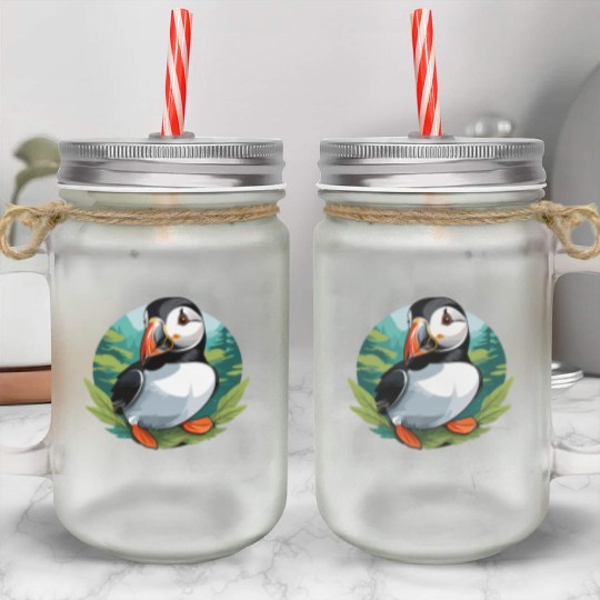 Puffin Mason Jar Cups
