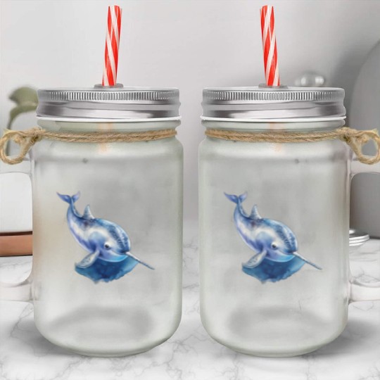 Narwhal Whale Mason Jar Cups