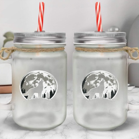 Horror Dog Halloween Spooky Dog Lover Gothic Dog Mason Jar Cups