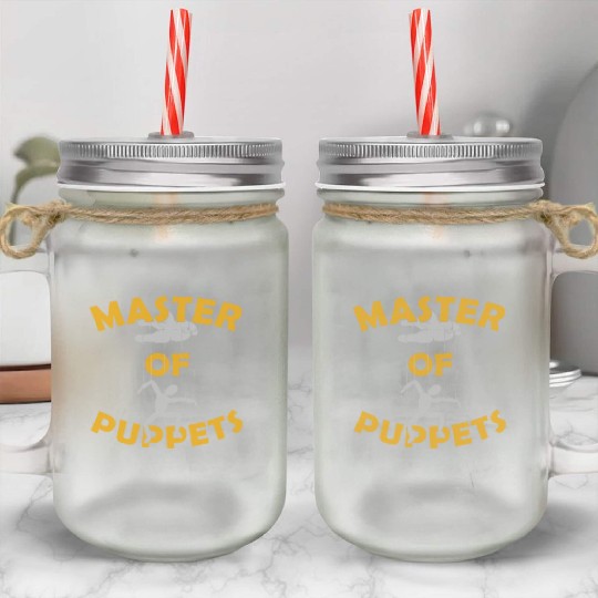 Master of Puppets Shadow Play Ventriloquist Mason Jar Cups