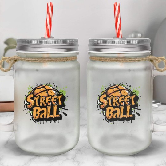 design a illustration street basketball Mason Jar Cups