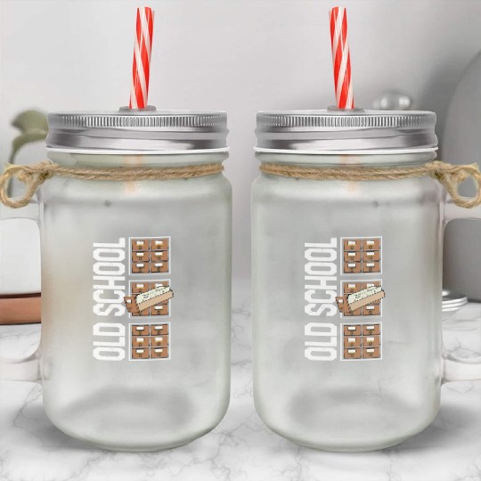 Librarian Mason Jar Cups, Old School Mason Jar Cups, Gift For Book