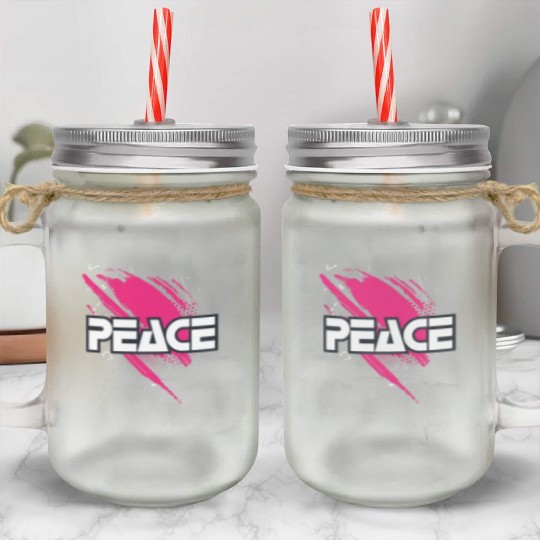 "Serenity Reigns: Peaceful Harmony" Mason Jar Cups