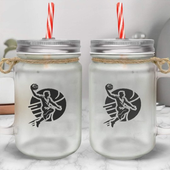 Hoops Hero: The Basketball Player Mason Jar Cups