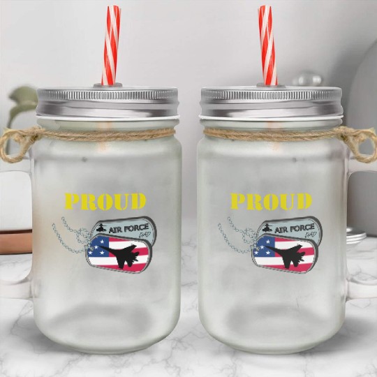 Proud Air Force Dad Mason Jar Cups