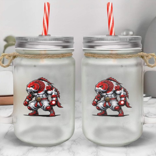 Koi fish national flag of Japan Mason Jar Cups