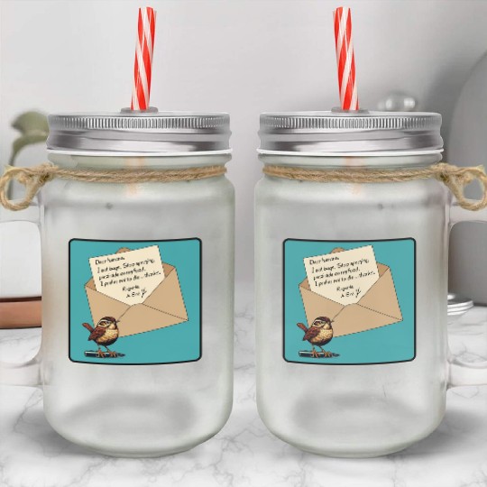 Cute Little Angry Bird Design Mason Jar Cups