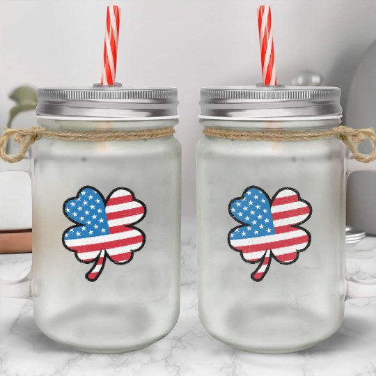 AMERICAN IRISH ST PATRICKS DAY Mason Jar Cups