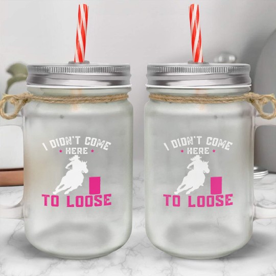 Horse Riding Girl Barrel Racing Mason Jar Cups