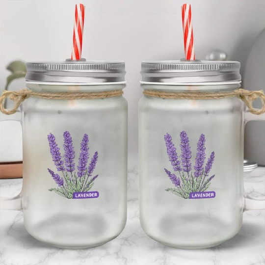 Lavender - Pot Label Mason Jar Cups