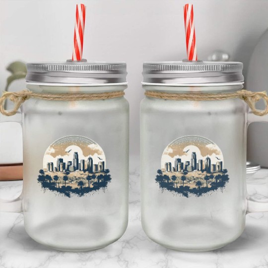 Los Angeles - City of Angels Mason Jar Cups