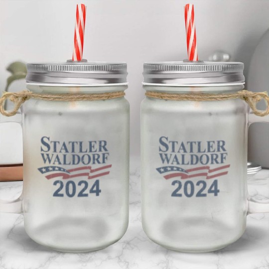 Statler and Waldorf Mason Jar Cups