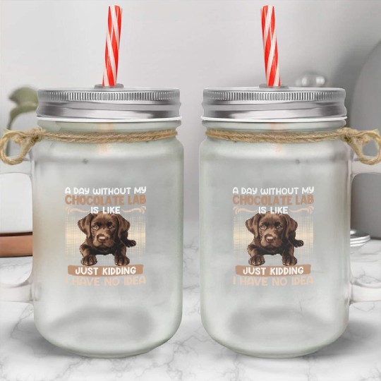 Labrador Owner A DAY WITHOUT MY CHOCOLATE LAB Mason Jar Cups