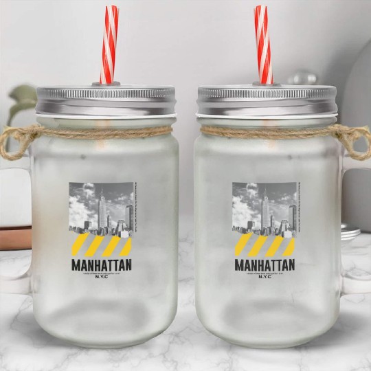 Manhattan NYC Mason Jar Cups