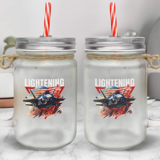 F35 Lightning Fighter Jet Plane Veteran Military Mason Jar Cups