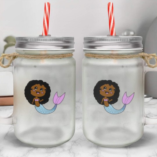 I Love Mermaids Cute Costume Kids Toddler Girl Mason Jar Cups