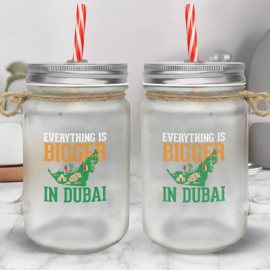 Dubai Map: The City of Dreams Mason Jar Cups