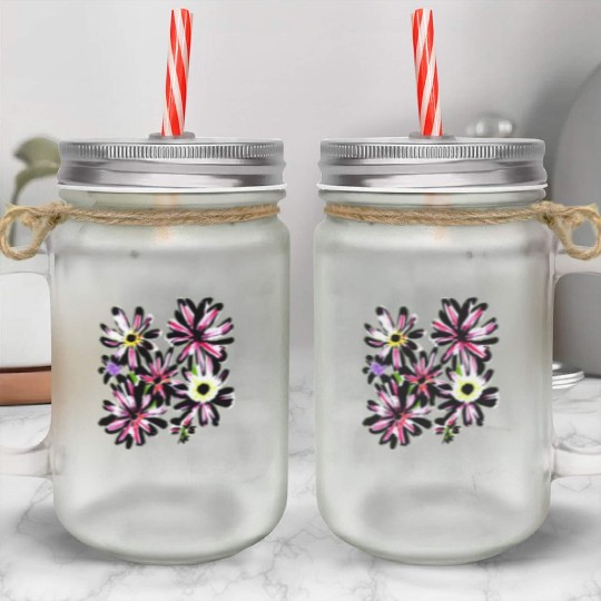 Stylish Wildflower t'Mason Jar Cups