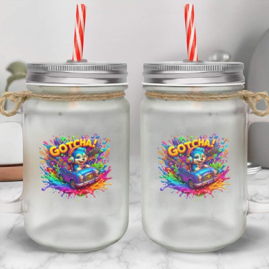 Stellar Cadence: Symphony of Neon Hues - GoTCha! Mason Jar Cups