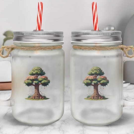 Colorful Tree Life is Really Good Tree Mason Jar Cups
