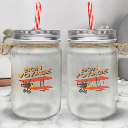 Bon Voyage Mason Jar Cups