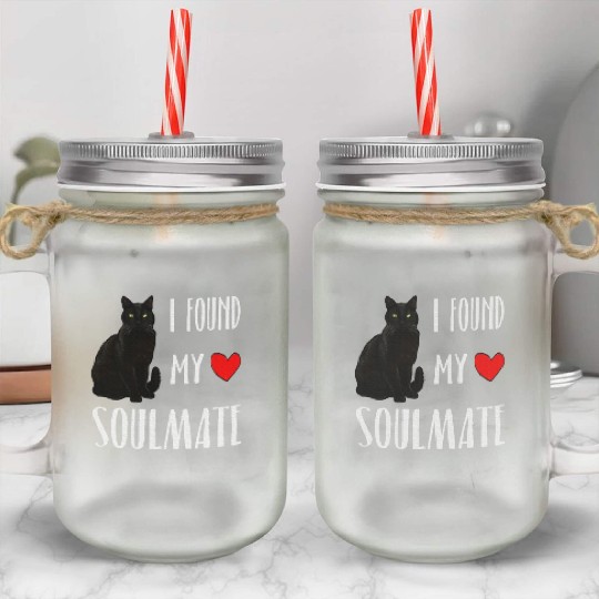I Found My Soulmate Bombay Cat Lover Best Friend Mason Jar Cups