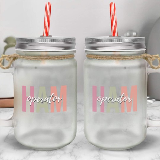 Ham Radio Radio Operator Mason Jar Cups