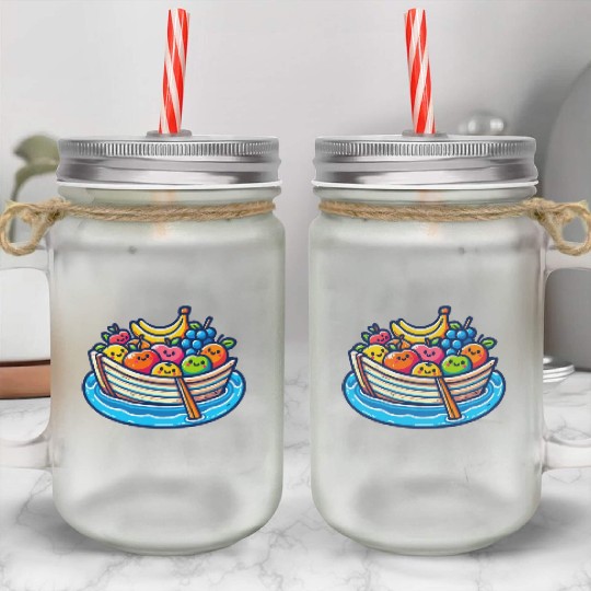 Fruity Boat Adventure Mason Jar Cups