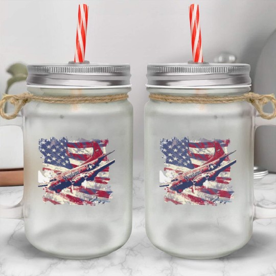 yankee, lady, world war 2 Mason Jar Cups