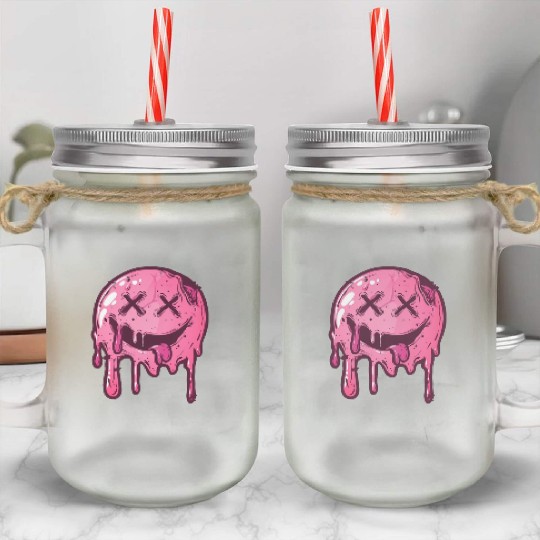 Creepy Dripping Smile Mason Jar Cups