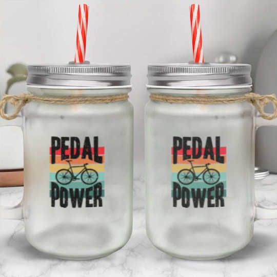 Cycopath PWR Cyclist Gravel MTB Funny Bike Mason Jar Cups