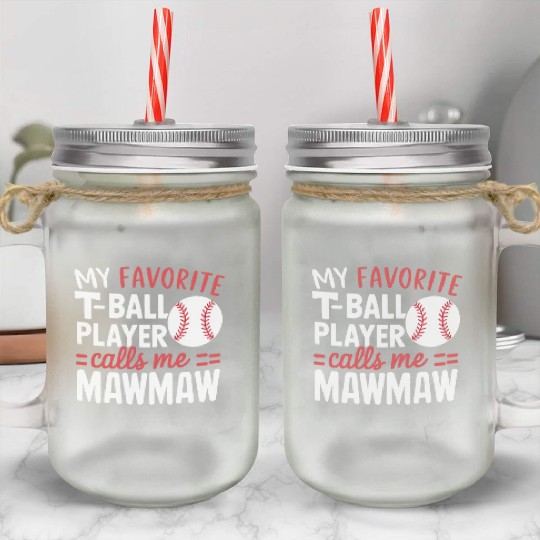 Baseball Grandma Grandmother Grandparents Day Mason Jar Cups