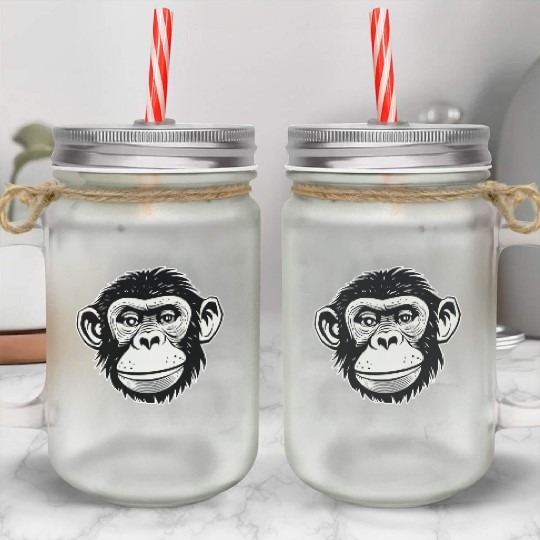 Ape Monkey Mason Jar Cups