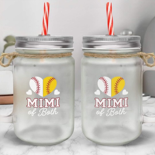 Baseball Grandma Grandmother Grandparents Day Mason Jar Cups