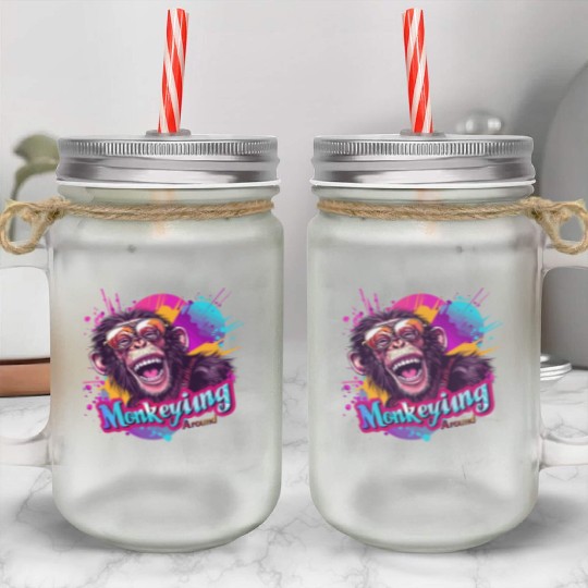 Monkeying Around Mason Jar Cups